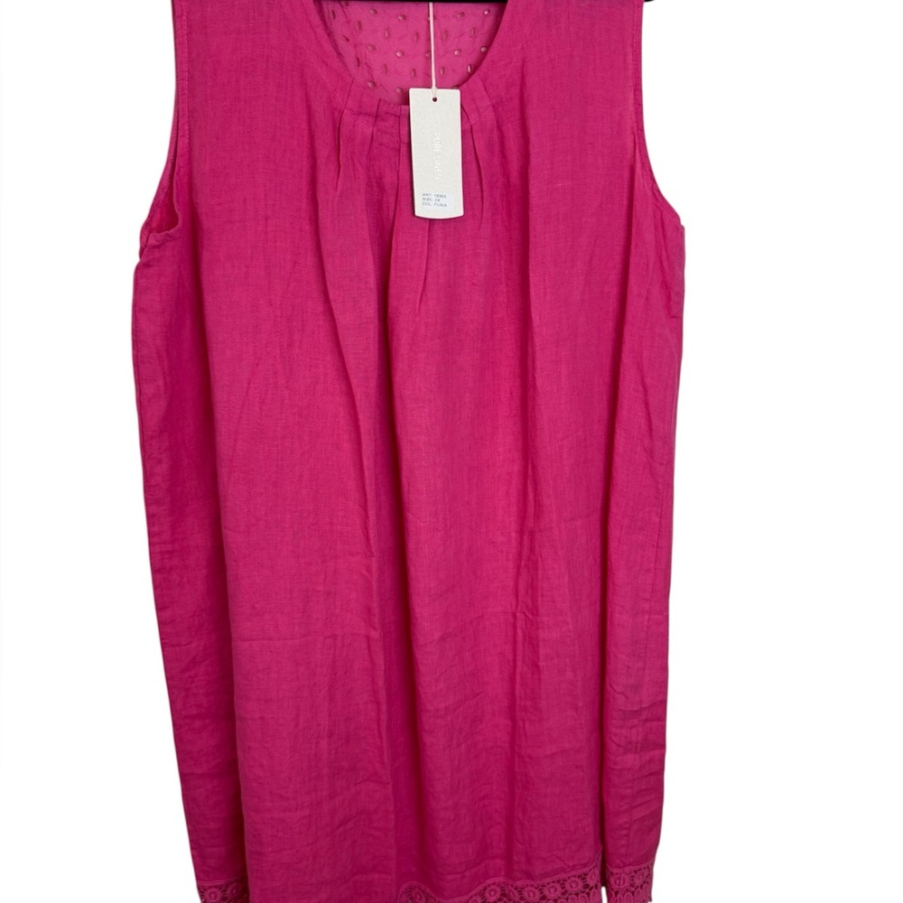 Bellambra Made in Italy NWT pink linen sleeveless dress 2X